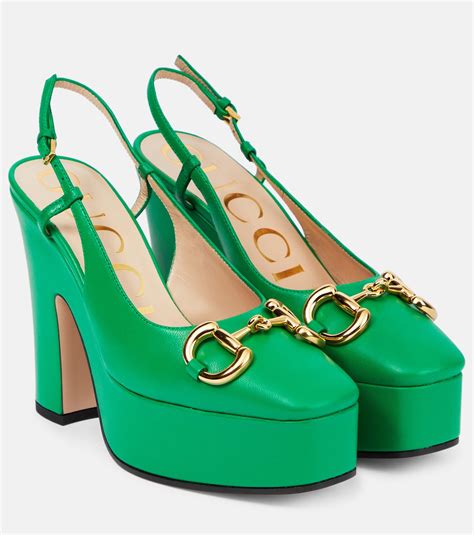 gucci women's gg slingback pump|Gucci horsebit leather slingback pumps.